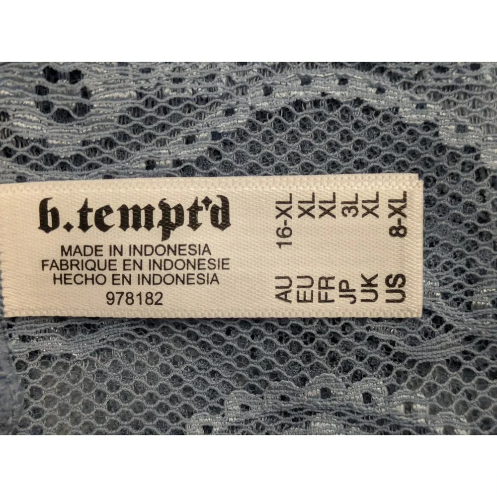 b.tempt'd 978182 Lace‎ Kiss Bikini Panty Size X-Large Blue NWT